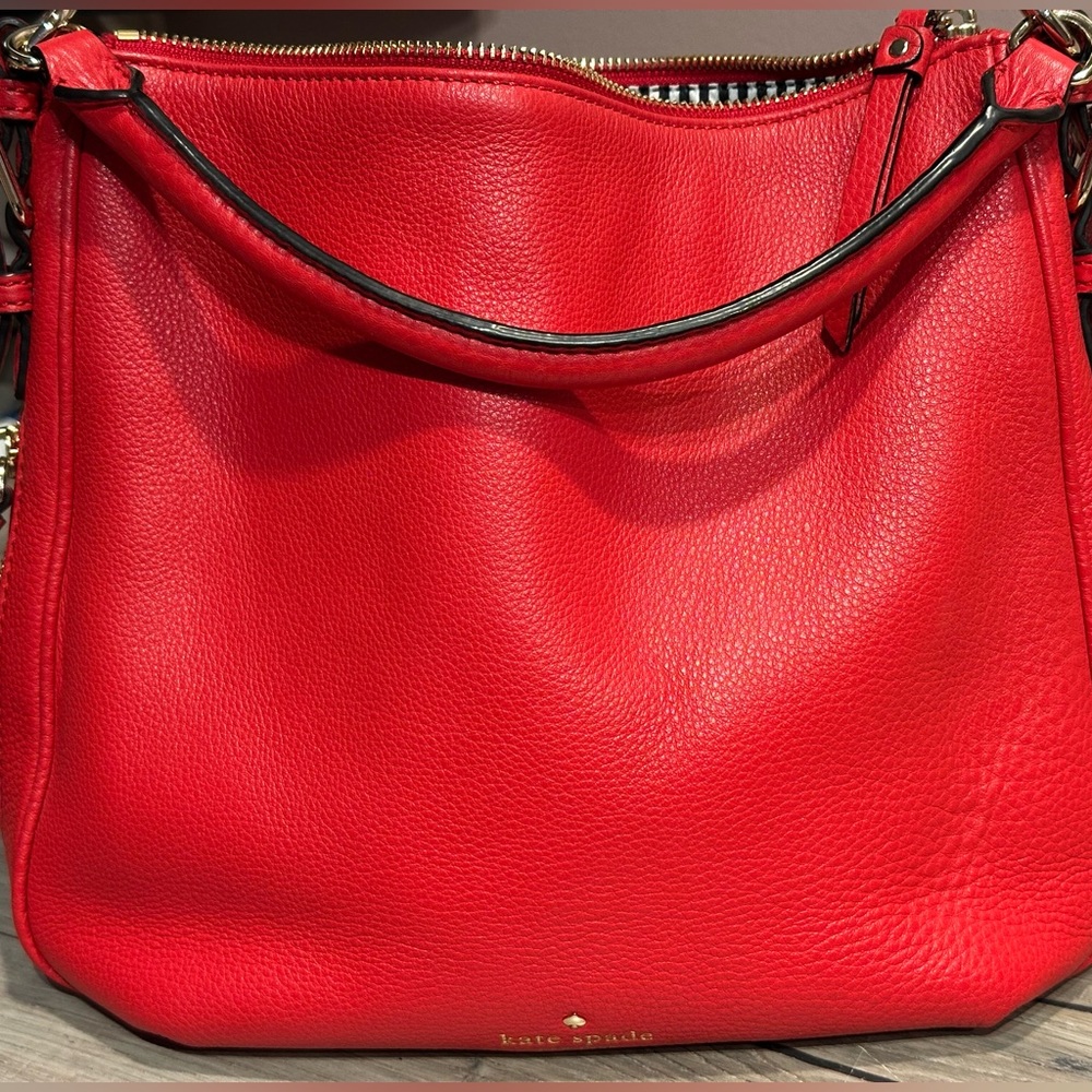 Kate Spade Cherry Red Leather Bundle - Shoulder Bag & Wallet COBBLE HILL ELLA - Picture 10 of 13